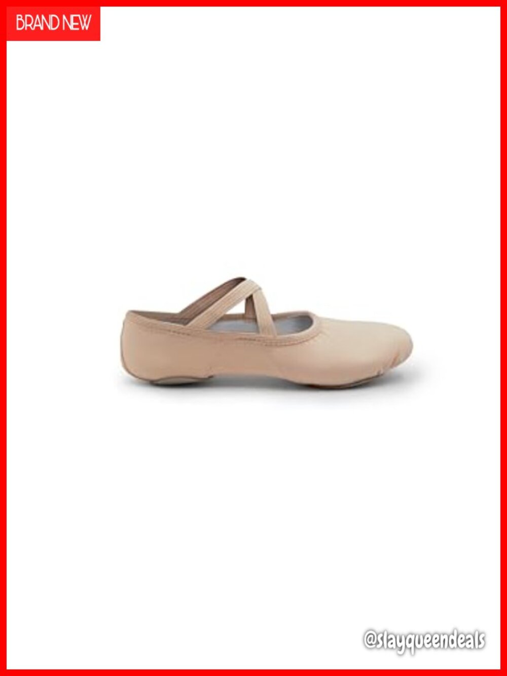 Canvas Split-Sole Ballet Flats with Suede Patches